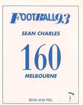 1993 Select AFL Stickers #160 Sean Charles Back